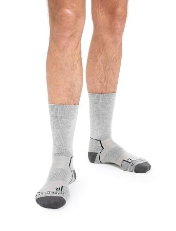 Men's Icebreaker Merino Hike+ Medium Crew Socks Blizzard Heather | CA 1921ZUTG